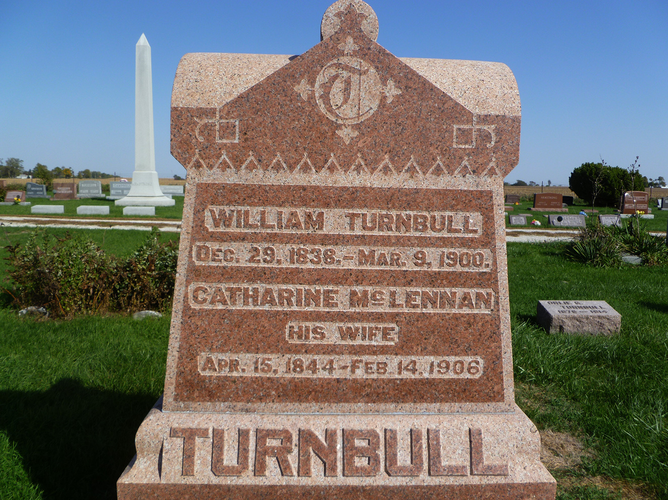 Photo of headstones/Catherine McLennan 1844-1906 hdstn Elmira Cem Illinois